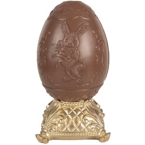Clayre & Eef 6PR4105 Déco Oeuf brun or Relief de lapin 14x14x25 cm