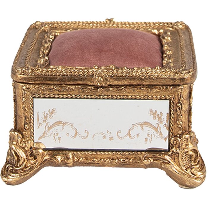 Clayre & Eef 6PR4132 Boîte à bijoux couleur or 12x12x7 cm