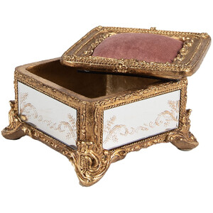 Clayre & Eef 6PR4132 Boîte à bijoux couleur or 12x12x7 cm