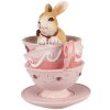 Clayre & Eef 6PR4985 Tasses à lapin décoratives 9x7x10 cm brun rose