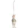 Clayre & Eef 6PR4989 Pendentif décoratif Lapin 4x4x10 cm blanc vert