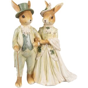 Clayre & Eef 6PR5019 Décoration Lapin Marron Vert