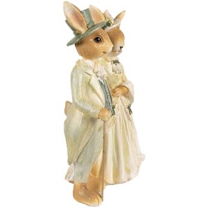 Clayre & Eef 6PR5019 Décoration Lapin Marron Vert