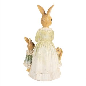 Lapin Décoratif Clayre & Eef Marron & Vert 13x10x21 cm