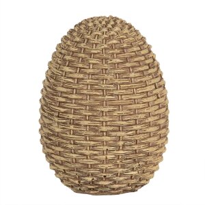 Clayre & Eef 6PR5026 Déco Poule à lœuf 9x8x10 cm Brun Blanc