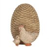 Clayre & Eef 6PR5026 Déco Poule à lœuf 9x8x10 cm Brun Blanc