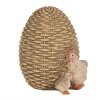 Clayre & Eef 6PR5026 Déco Poule à lœuf 9x8x10 cm Brun Blanc