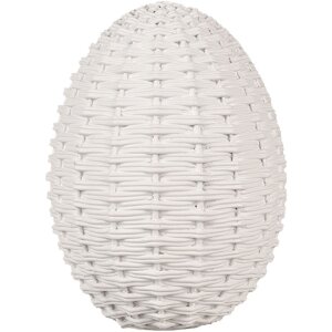 Clayre & Eef 6PR5041 Œuf décoratif 15x18x20 cm Blanc Design élégant