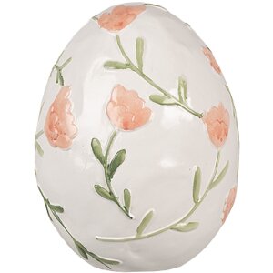 Clayre & Eef 6PR5044 Œuf décoratif blanc Ø 13x16 cm