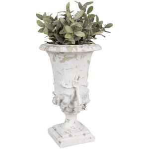 Clayre & Eef 6PR5058 Pot de fleurs Décoration Blanc Beige Ø 19x28 cm