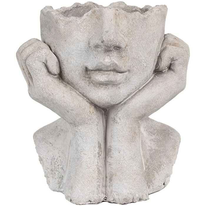 Clayre & Eef 6TE0498S Pot de fleurs gris 17x14x18 cm