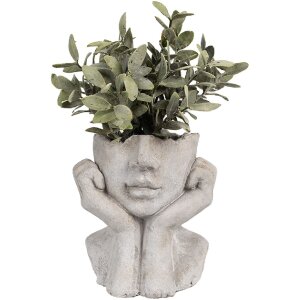 Clayre & Eef 6TE0498S Pot de fleurs gris 17x14x18 cm