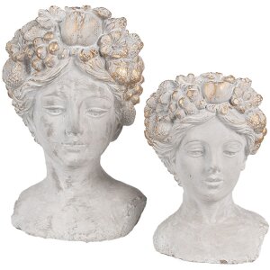 Clayre & Eef 6TE0499S Pot de fleurs gris 14x14x22 cm