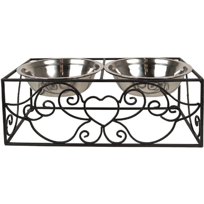 Clayre & Eef 6Y5433 Gamelle pour animaux noir 34x17x13cm 2x500ml