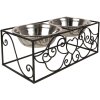 Clayre & Eef 6Y5433 Gamelle pour animaux noir 34x17x13cm 2x500ml