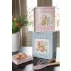 Clayre & Eef 6Y5508 Boîte en fer blanc set de 2 bleu rose 21x15x25 18x13x22 cm