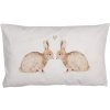 Clayre & Eef BSLC36 Housse de coussin Blanc Marron 30x50 cm Motif lapin Polyester