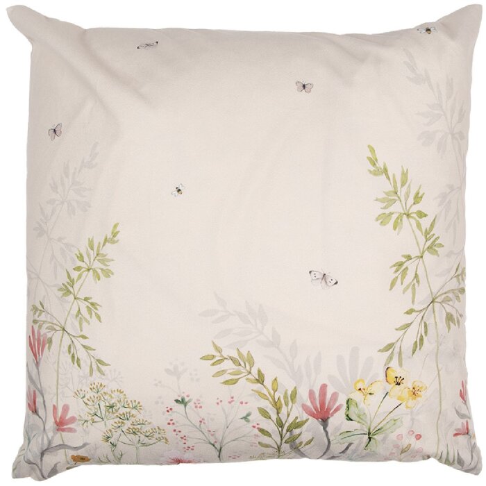 Clayre & Eef WFF22 Housse de coussin Flora & Fauna 45x45 Beige Vert