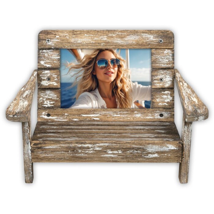 Cadre photo en bois ZEP Cefalù look chaise longue 10x15 cm 23x15x16 cm