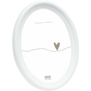 Cadre ovale Deknudt S100F1 blanc 10x15cm cadre plastique