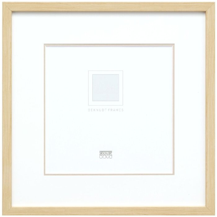 Deknudt S43AH1 Cadre photo bois naturel 20x20cm avec passe-partout 13x13cm