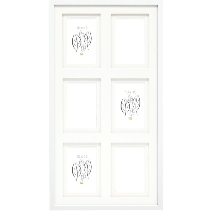 Deknudt S65KK1 Cadre de galerie blanc double passe-partout 6x 10x15 cm