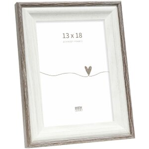 Deknudt S68VG2 cadre photo blanc avec bord brun-gris 13x18 cm