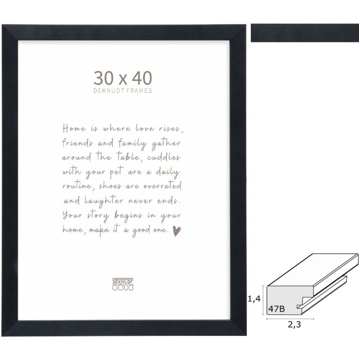 Cadre Deknudt S47BK2 noir 10x15 cm à 50x70 cm plastique profilé bloc
