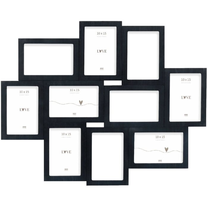 Cadre photo mural Deknudt S68UC2 noir pour 10 photos 10x15 cm