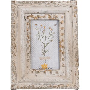 Clayre & Eef Cadre photo Beige Fer Verre Vintage...