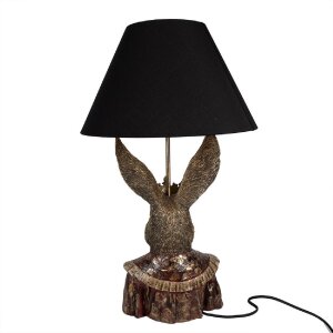 Clayre & Eef 5LMC0033 Lampe de table lapin avec couronne noir/marron 37x61 cm