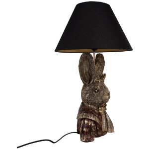 Clayre & Eef 5LMC0033 Lampe de table lapin avec couronne noir/marron 37x61 cm
