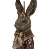 Clayre & Eef 5LMC0033 Lampe de table lapin avec couronne noir/marron 37x61 cm