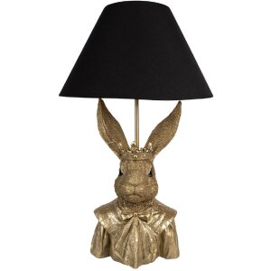 Clayre & Eef 5LMC0034 Lampe de table lapin or noir 37x61 cm E27/max 60W