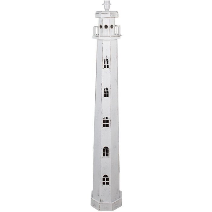 Clayre & Eef 5LMP278W Lampadaire design phare blanc 23x23x140 cm E27/max 60W