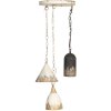 Clayre & Eef 5LMP320 Lampe à suspendre Vintage Blanc Noir Ø70x95cm E14 3x25W