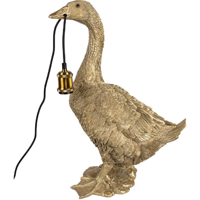 Clayre & Eef 5LMP671 Lampe de table oie doré 42x23x60 cm E27/max 60W