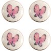 Clayre & Eef 65301 Bouton de porte Papillon rose blanc Ø 3x1/4 cm