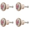 Clayre & Eef 65301 Bouton de porte Papillon rose blanc Ø 3x1/4 cm