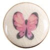 Clayre & Eef 65301 Bouton de porte Papillon rose blanc Ø 3x1/4 cm
