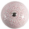 Clayre & Eef 65302 Bouton de porte Céramique Rose Motif floral Ø 4x3/6 cm