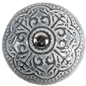 Clayre & Eef 65303 Bouton de porte Vintage Argent Ø 4x3/6 cm Set 4 pièces
