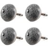 Clayre & Eef 65303 Bouton de porte Vintage Argent Ø 4x3/6 cm Set 4 pièces