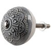 Clayre & Eef 65303 Bouton de porte Vintage Argent Ø 4x3/6 cm Set 4 pièces