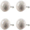 Clayre & Eef 65304 Bouton de porte Céramique Blanc Or Motif Ø4x3 cm
