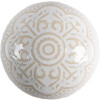 Clayre & Eef 65304 Bouton de porte Céramique Blanc Or Motif Ø4x3 cm