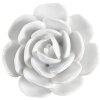 Clayre & Eef 65306 Bouton de porte céramique blanc forme de fleur Ø 6x3 cm