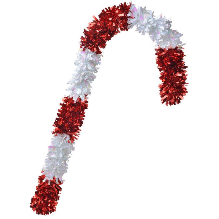 Clayre & Eef 65472S Décoration canne à sucre rouge blanc 30x6x72 cm