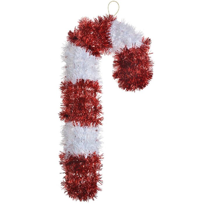 Clayre & Eef 65474 Décoration canne à sucre rouge blanc 18x3x36 cm