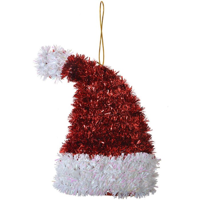 Clayre & Eef 65478 Décoration Bonnet de Noël rouge blanc 9x5x13 cm